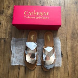 NWT CATHERINE MALANDRINO SANDALS Rose gold